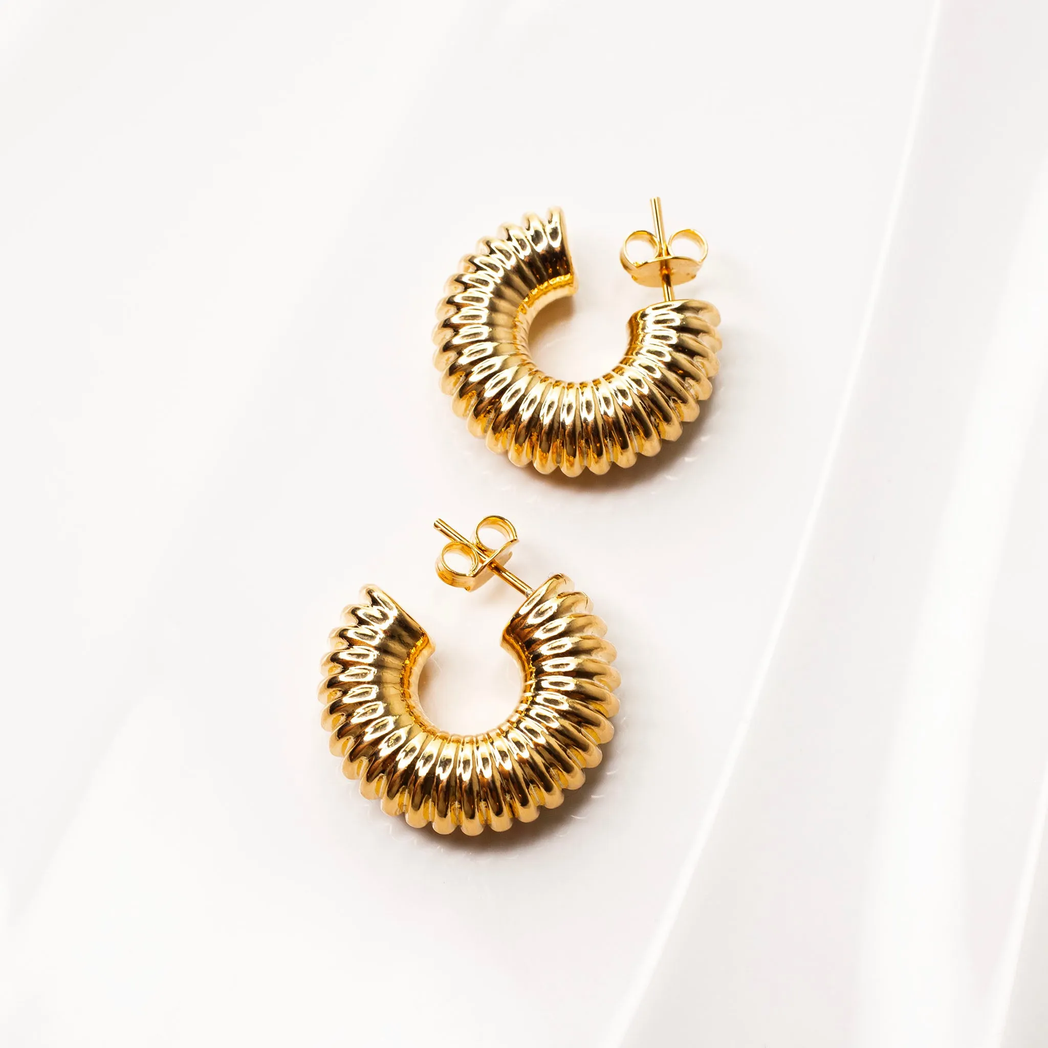 Dune Lightweight Embossed Mini Hoops