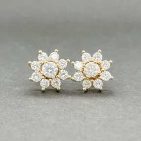 Estate 14K R Gold 1.27ctw I-J/I1 Diamond Stud & Jacket Earrings