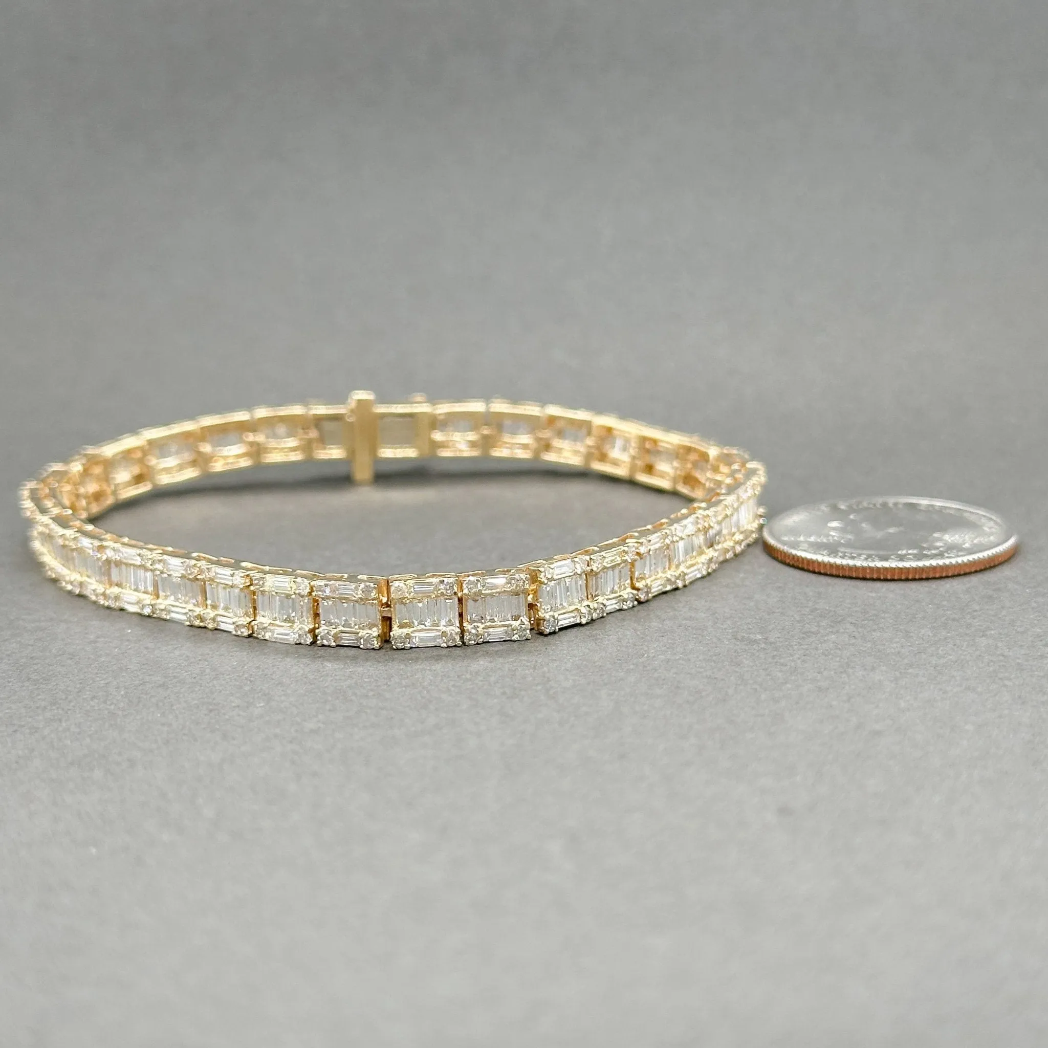 Estate 14K Y Gold 6.84ctw G/SI2-I1 Diamond Tennis Bracelet