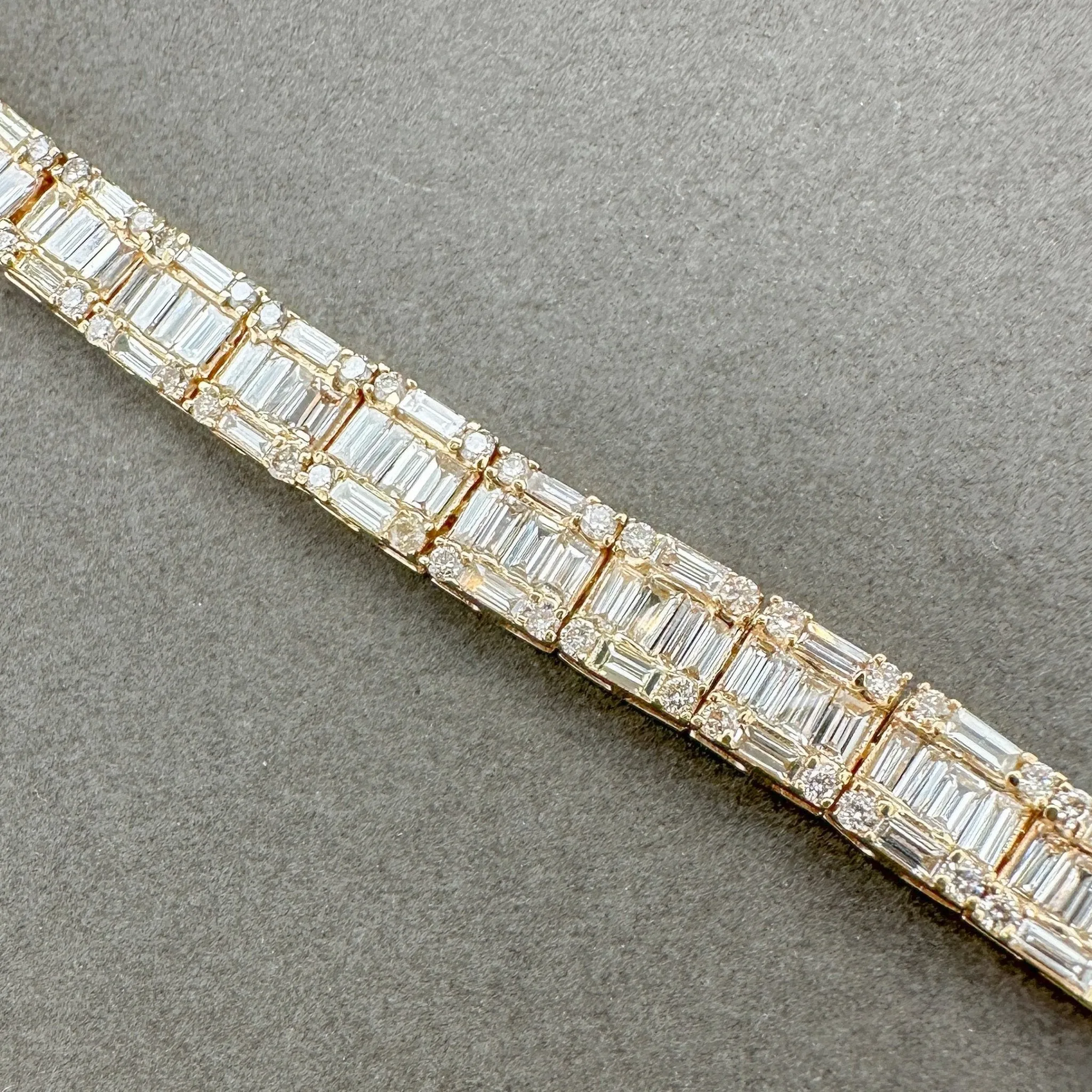 Estate 14K Y Gold 6.84ctw G/SI2-I1 Diamond Tennis Bracelet