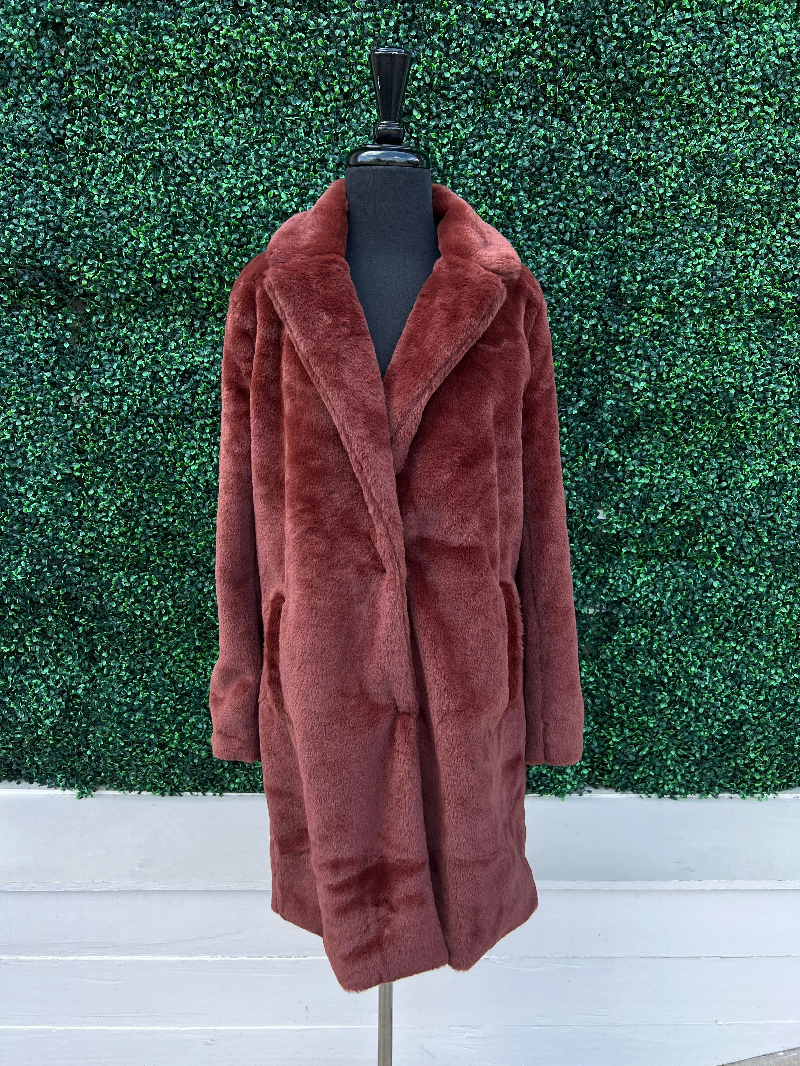 Faux Fur Long Coat PLUS