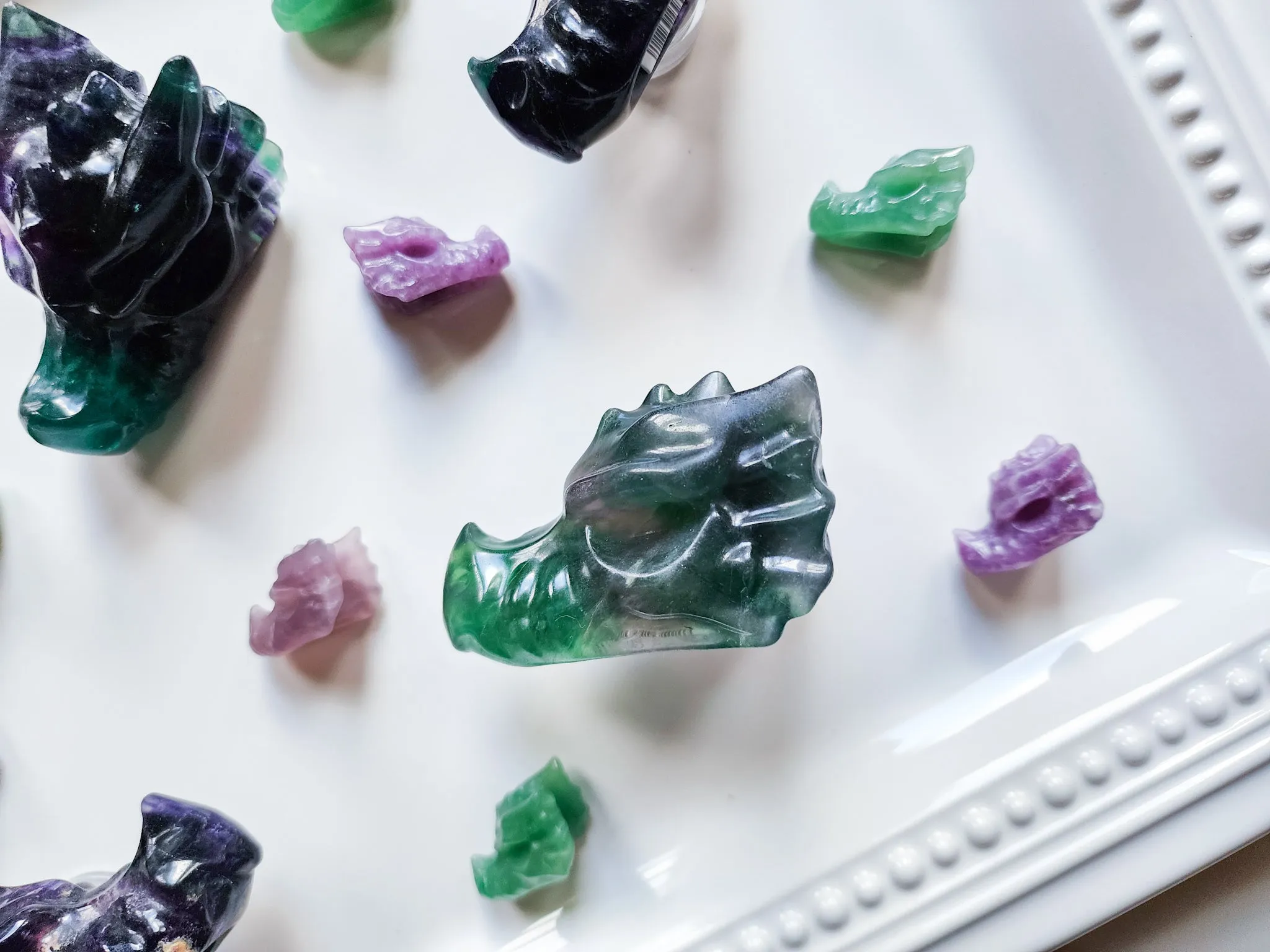 Fluorite Dragon Skull Carving