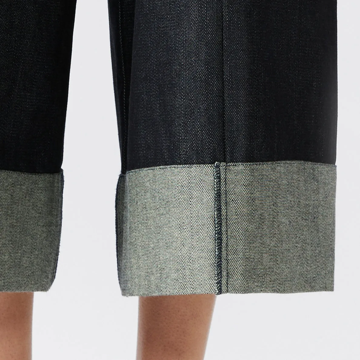 GARDENER'S CULOTTE PANTS [ Navy Denim, Wide Leg ]