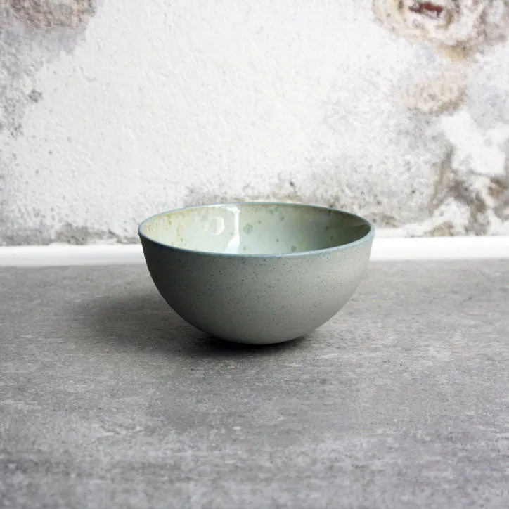 Half Sphere Bowl, Stone Blue w/ crystal glaze (mini)