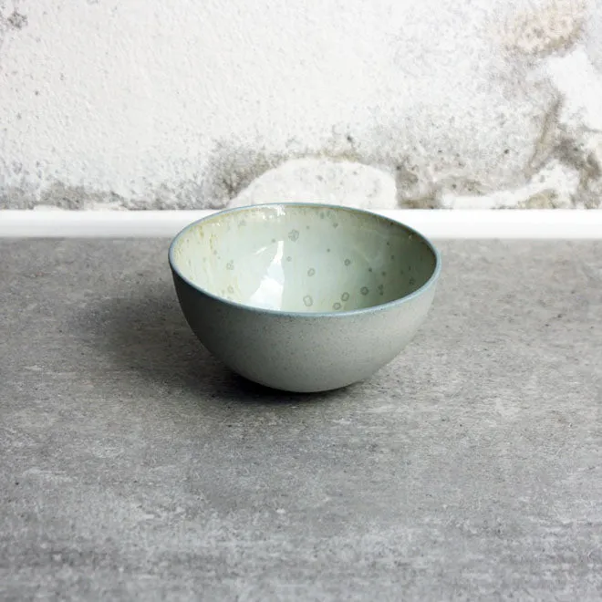 Half Sphere Bowl, Stone Blue w/ crystal glaze (mini)