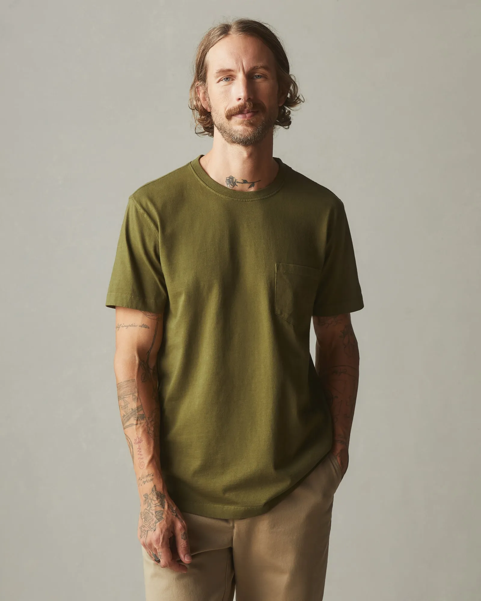 Heavyweight Pocket Tee - Rolling Moss