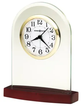 Howard Miller Hansen Table Alarm Clock - Arched Glass Case - Wood Base