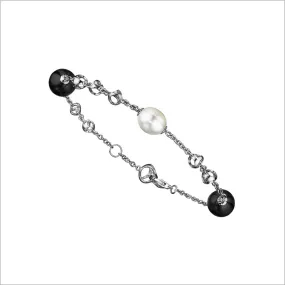 Icona Tigers Eye & Pearl Bracelet in Sterling Silver