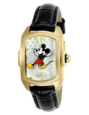 INVICTA Disney Limited Edition Womens Watch - Mickey Mouse - Gold-Tone - Leather