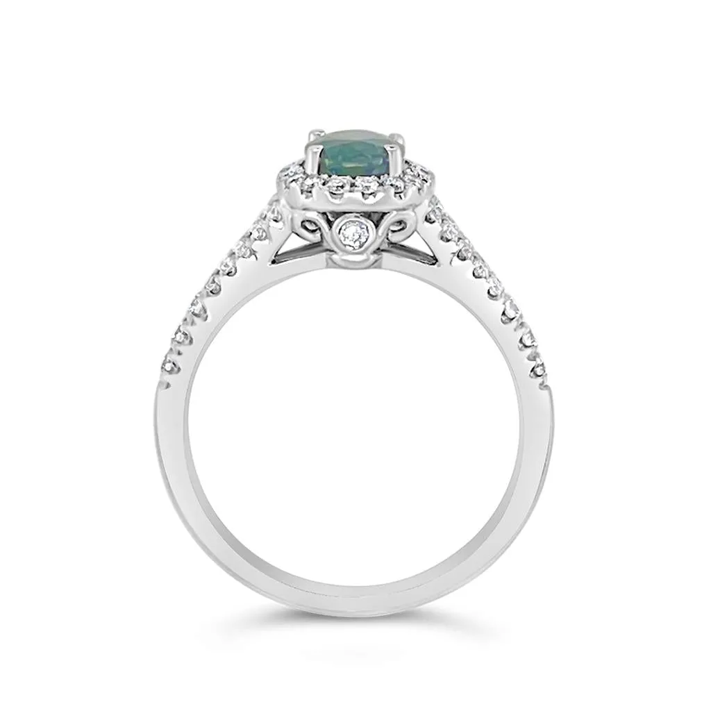 Irisa by Martin Binder Alexandrite & Diamond Open Shoulder Ring