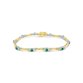 Irisa by Martin Binder Emerald & Diamond Station Bracelet