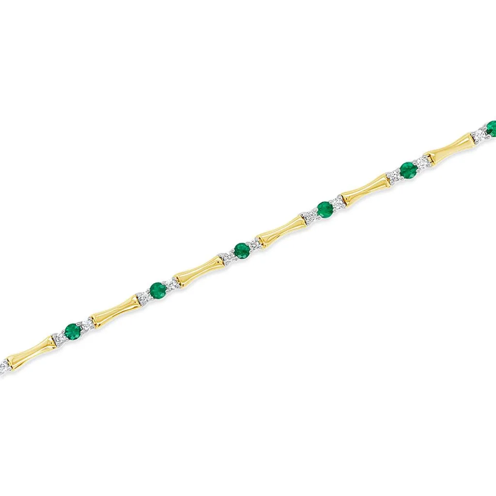 Irisa by Martin Binder Emerald & Diamond Station Bracelet