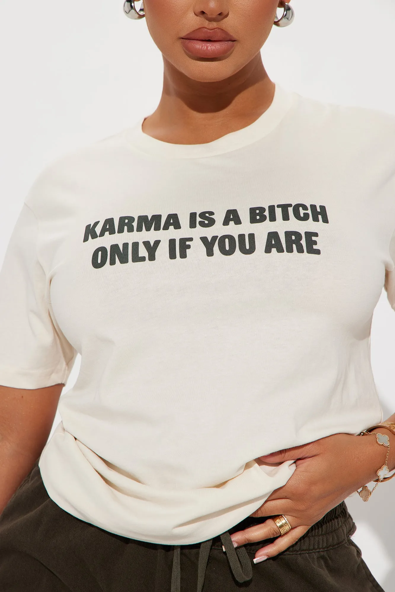 Karma Is A Bitch Only If You Are Tee - Off White