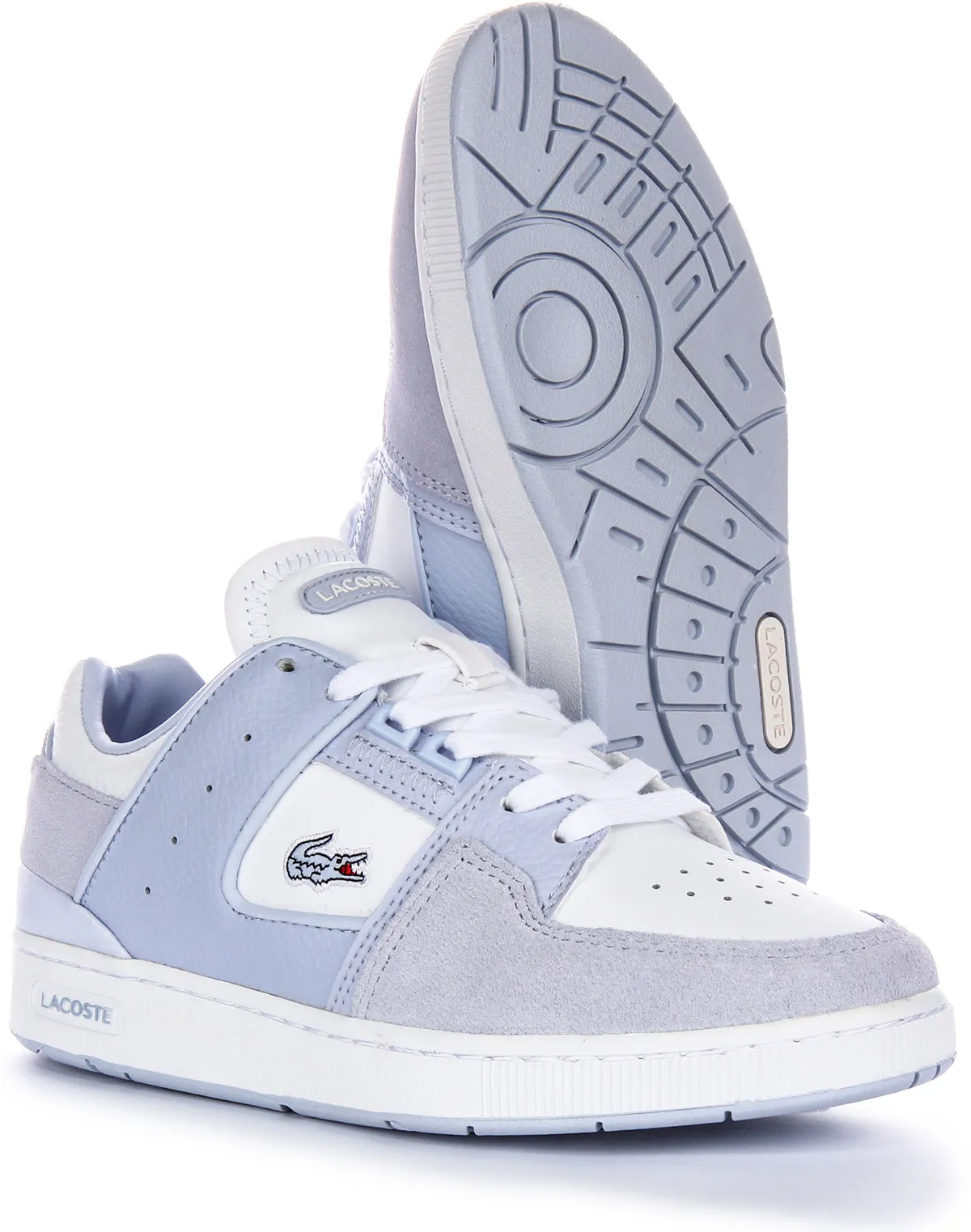 Lacoste Court Cage In White Blue For Women