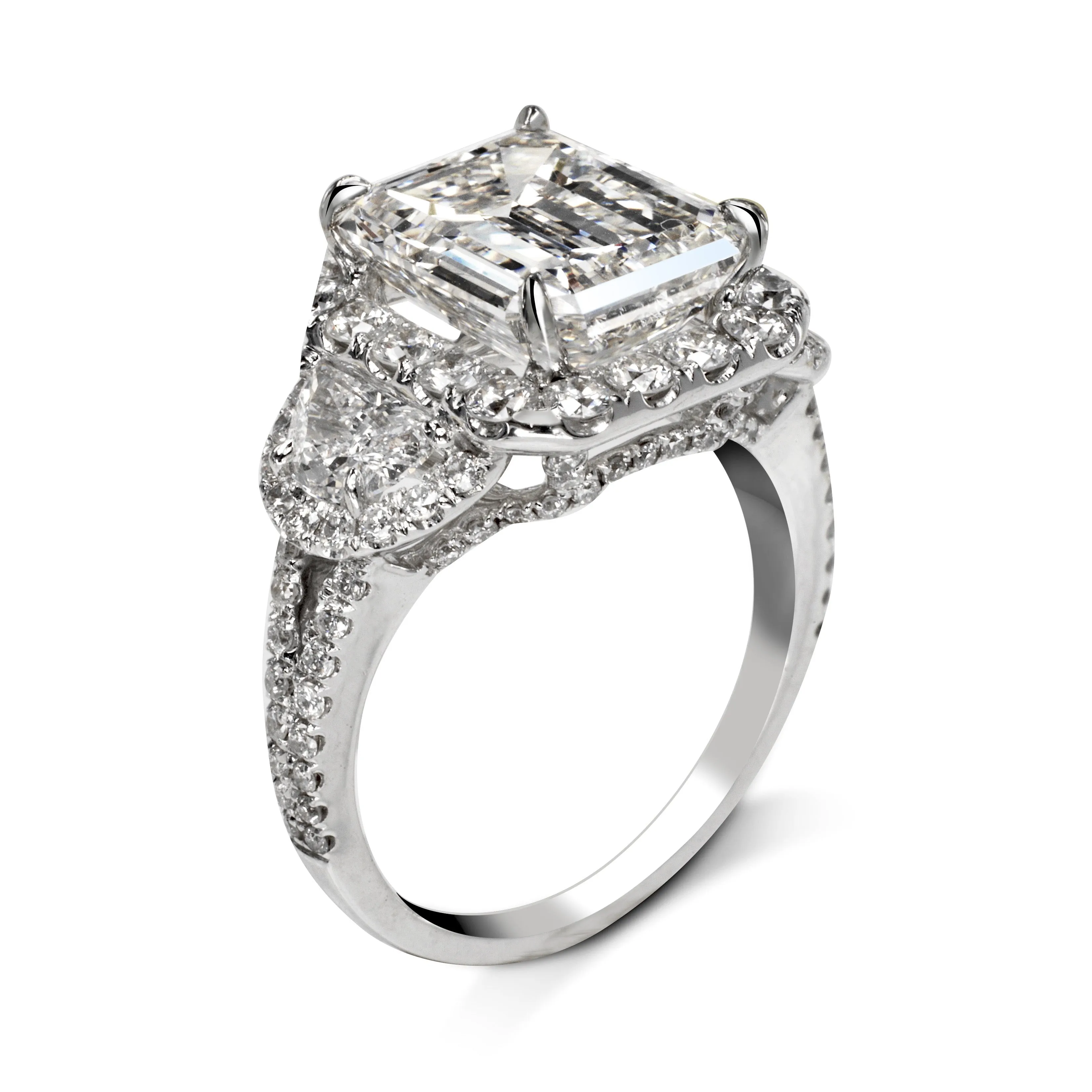 LINDA 7 CARAT EMERALD CUT E COLOR VS1 CLARITY DIAMOND ENGAGEMENT RING PLATINUM CERTIFIED 5CT E VS1 BY MIKE NEKTA