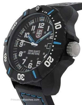 Luminox Coronado 44mm Tactical Watch - Black Dial - Blue Accents - 200m