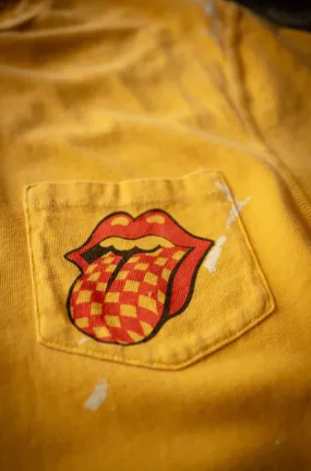 MADEWORN ROLLING STONES POCKET TEE GOLDENROD