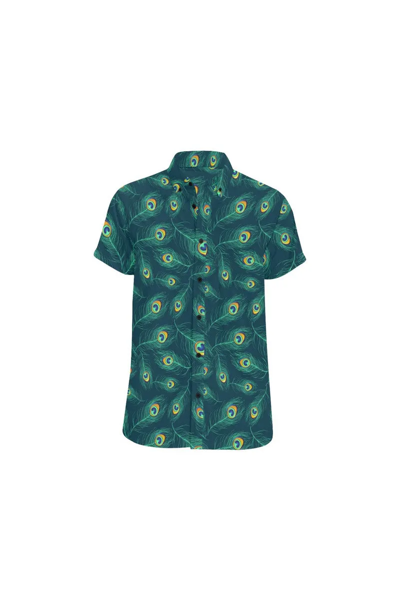 Peacock Feathers Men's All Over Print Short Sleeve Shirt (Model T53)