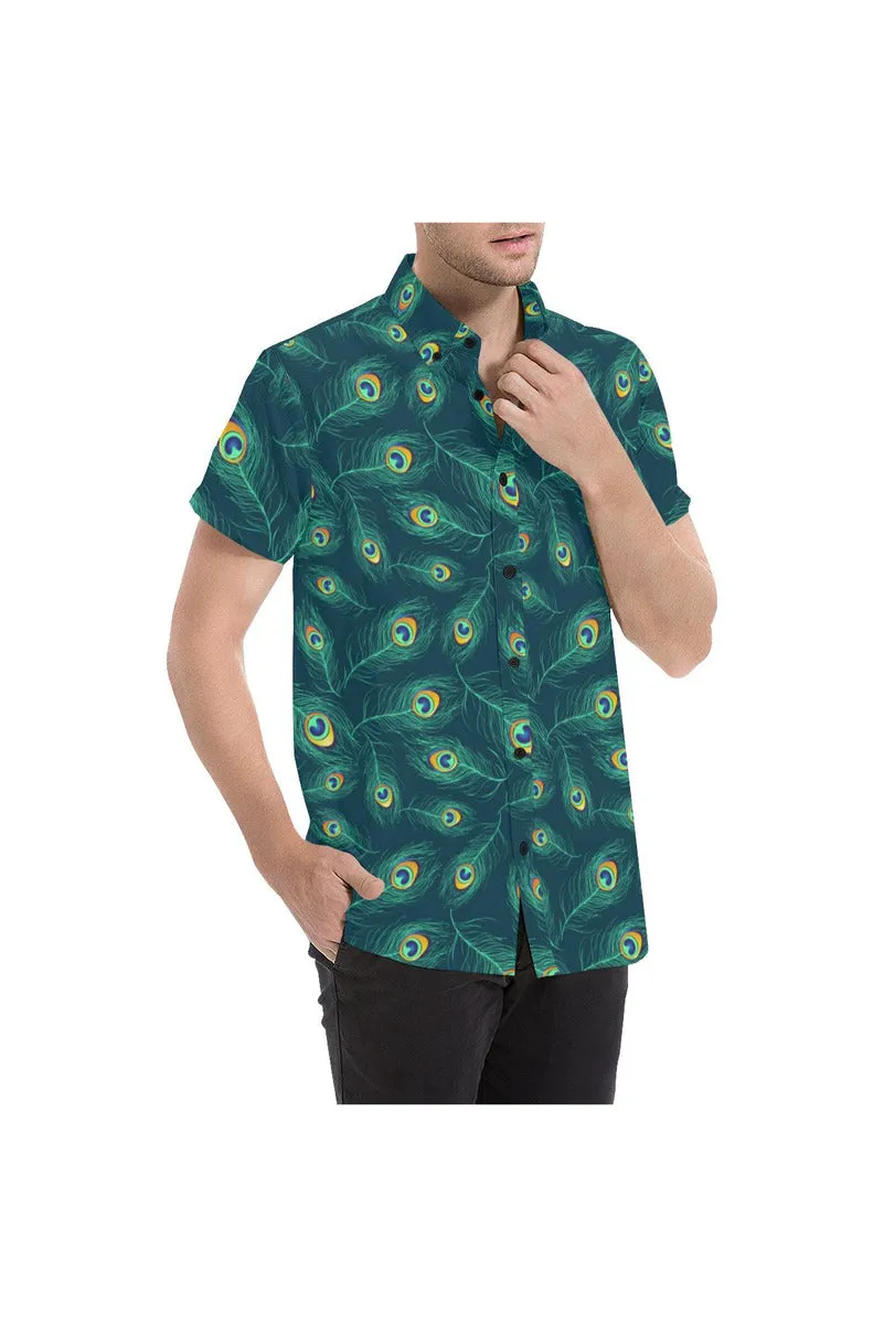 Peacock Feathers Men's All Over Print Short Sleeve Shirt (Model T53)