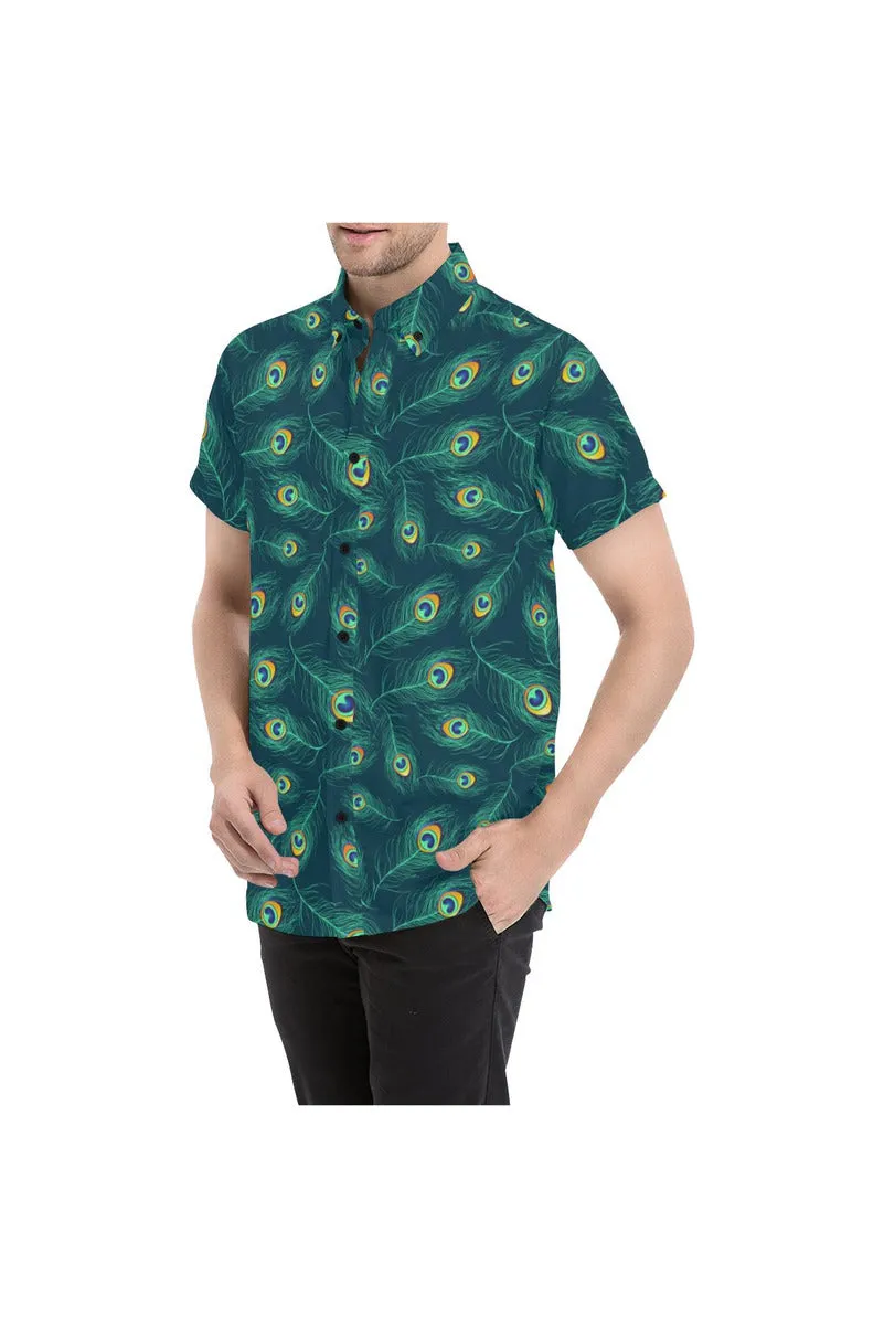 Peacock Feathers Men's All Over Print Short Sleeve Shirt (Model T53)