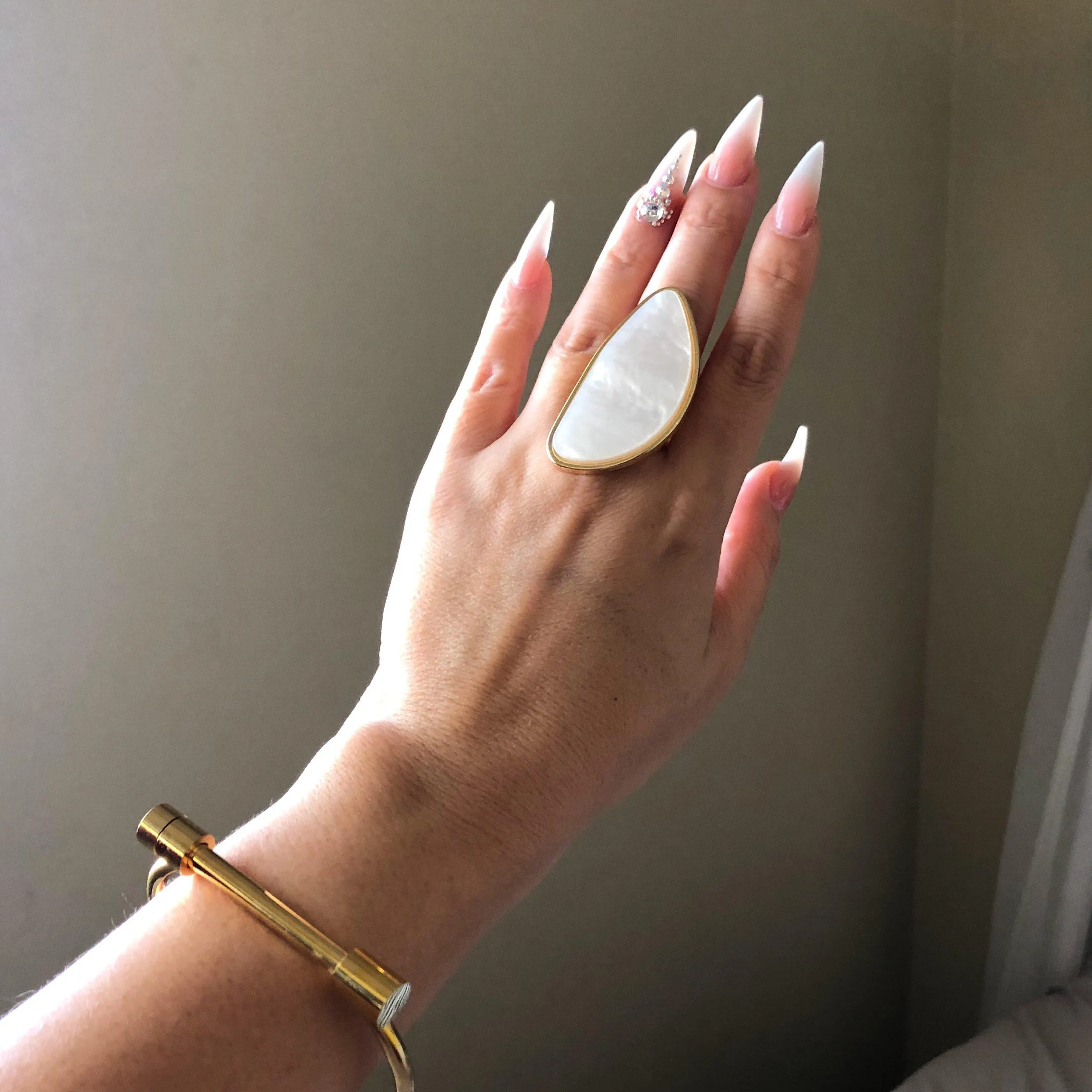 Pearlescent Ivory Statement Ring