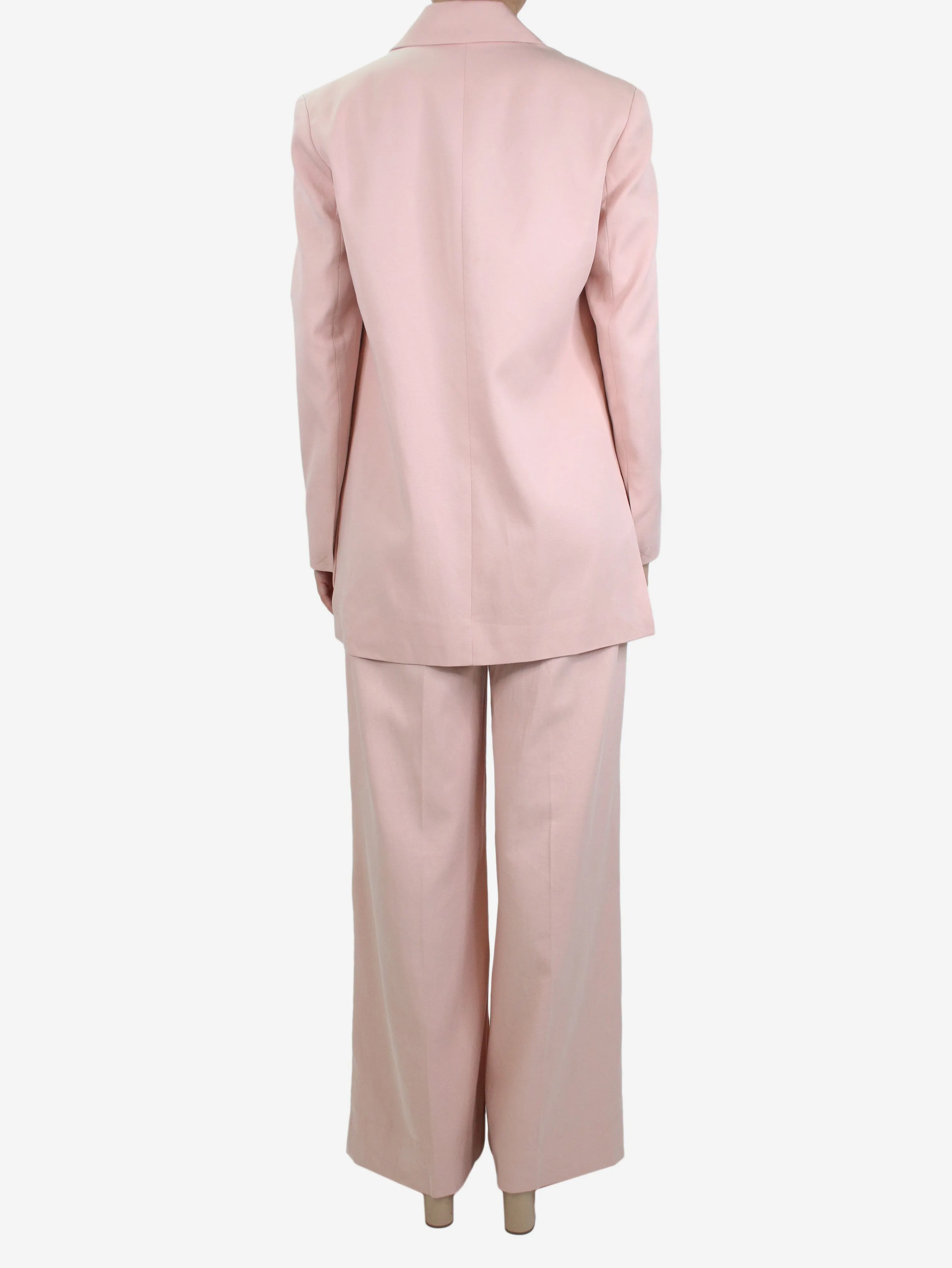 Pink wide-leg trousers and blazer set - size UK 8