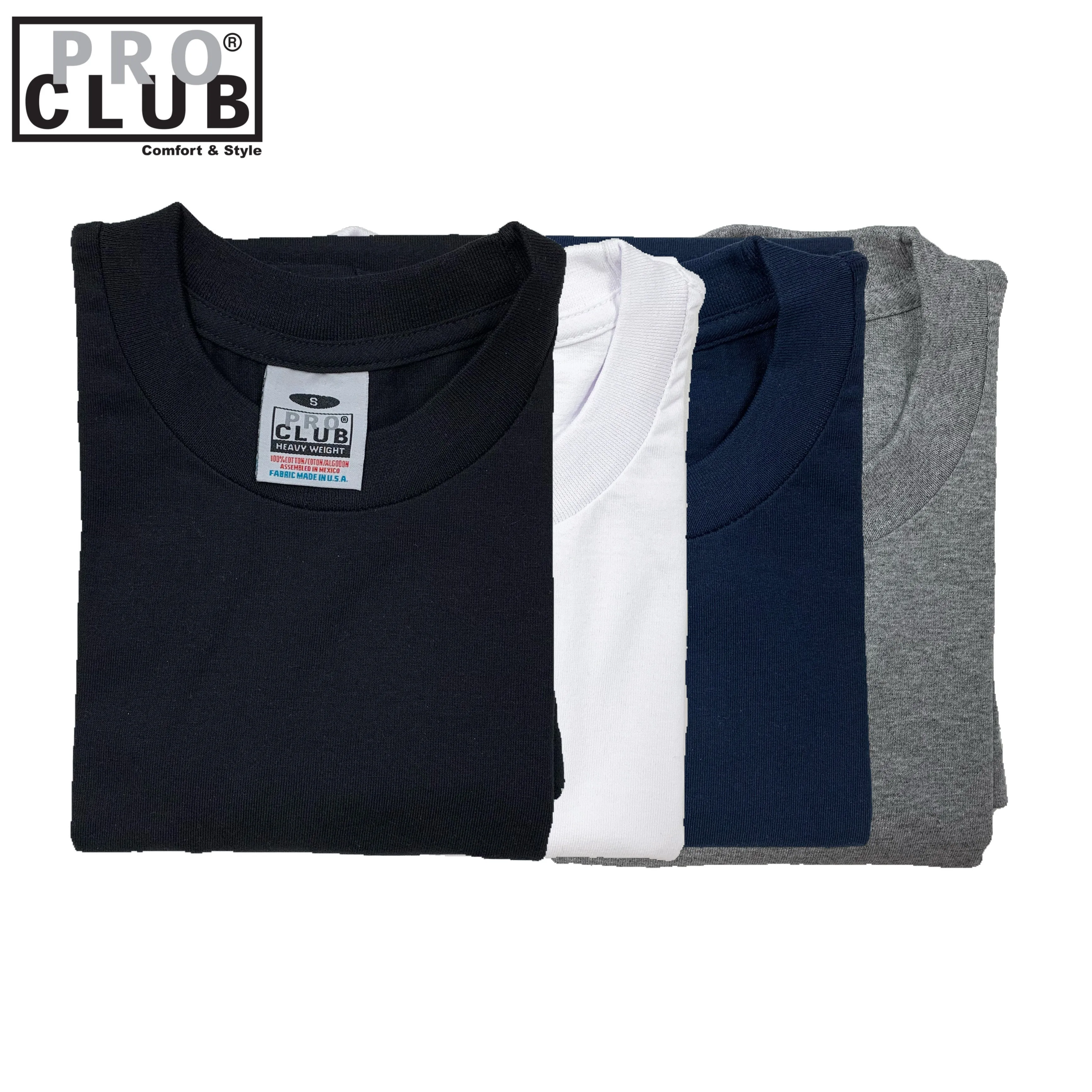 Pro Club Men's Heavyweight Cotton Short Sleeve Crew Neck T-Shirt