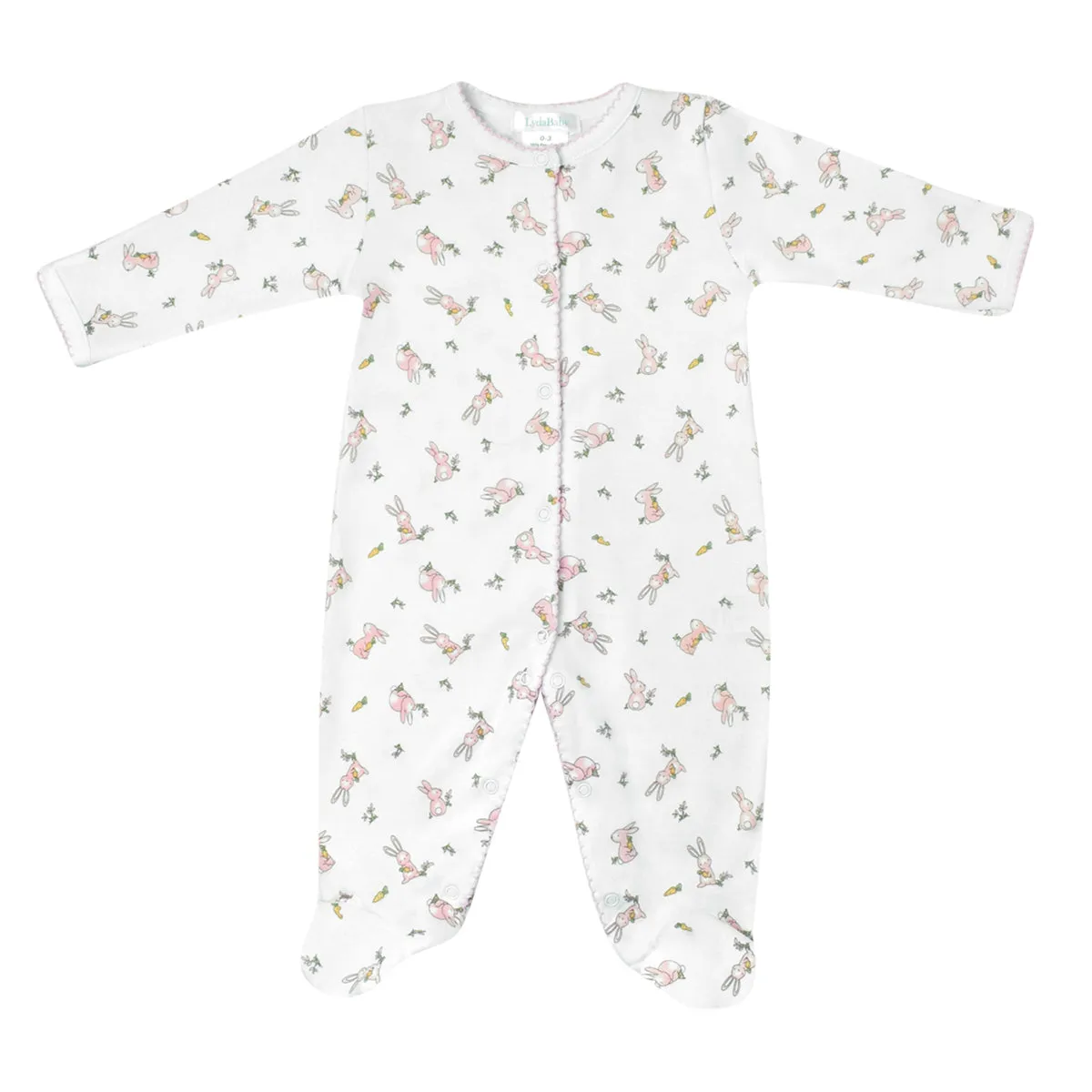 Rabbits Printed Footie | Baby Girl