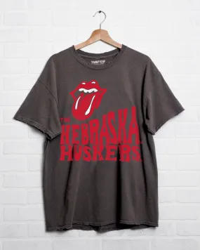 Rolling Stones Nebraska Huskers Dazed Charcoal Thrifted Tee