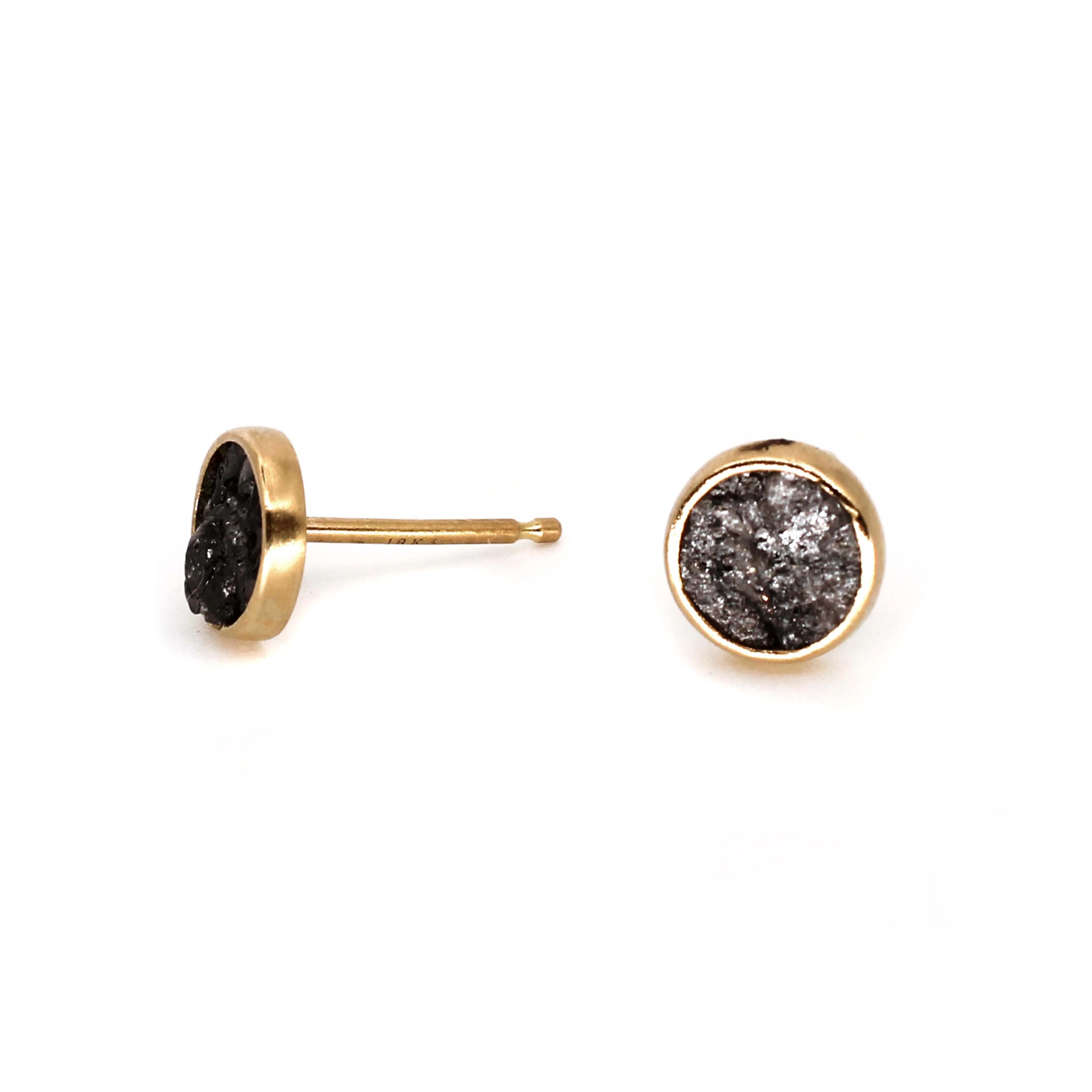 Round Rough Diamond Studs