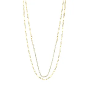 Rowan Gold Plated 2-in-1 Crystal Necklace Set