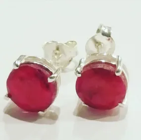 Ruby stud earrings