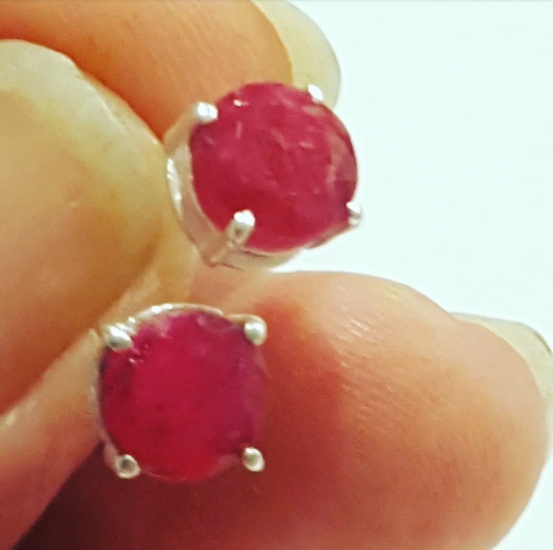 Ruby stud earrings