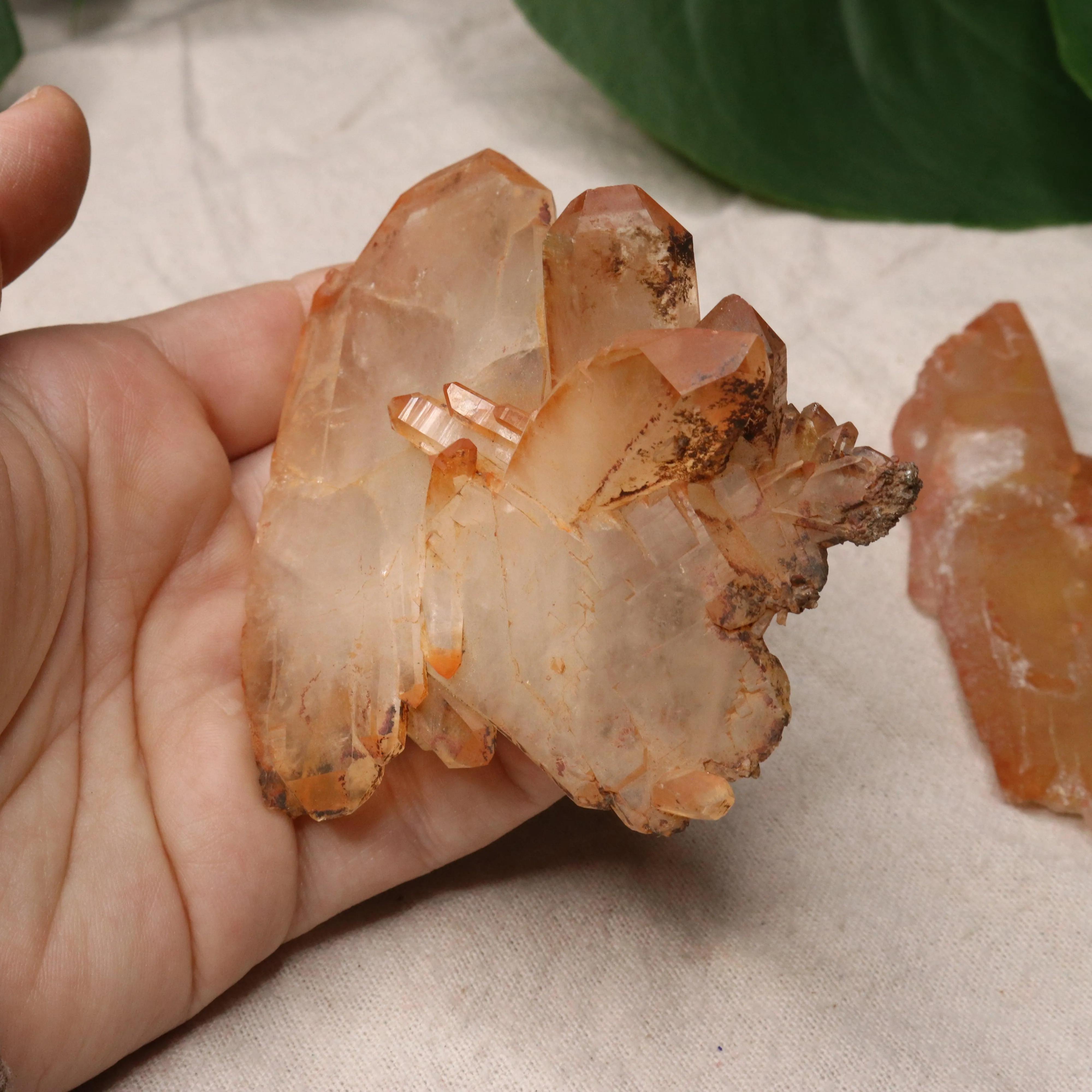 Set of 2 Extremely Unique Hematoid Quartz Points from Madagascar~ Fire Quartz for Chakra Balancing