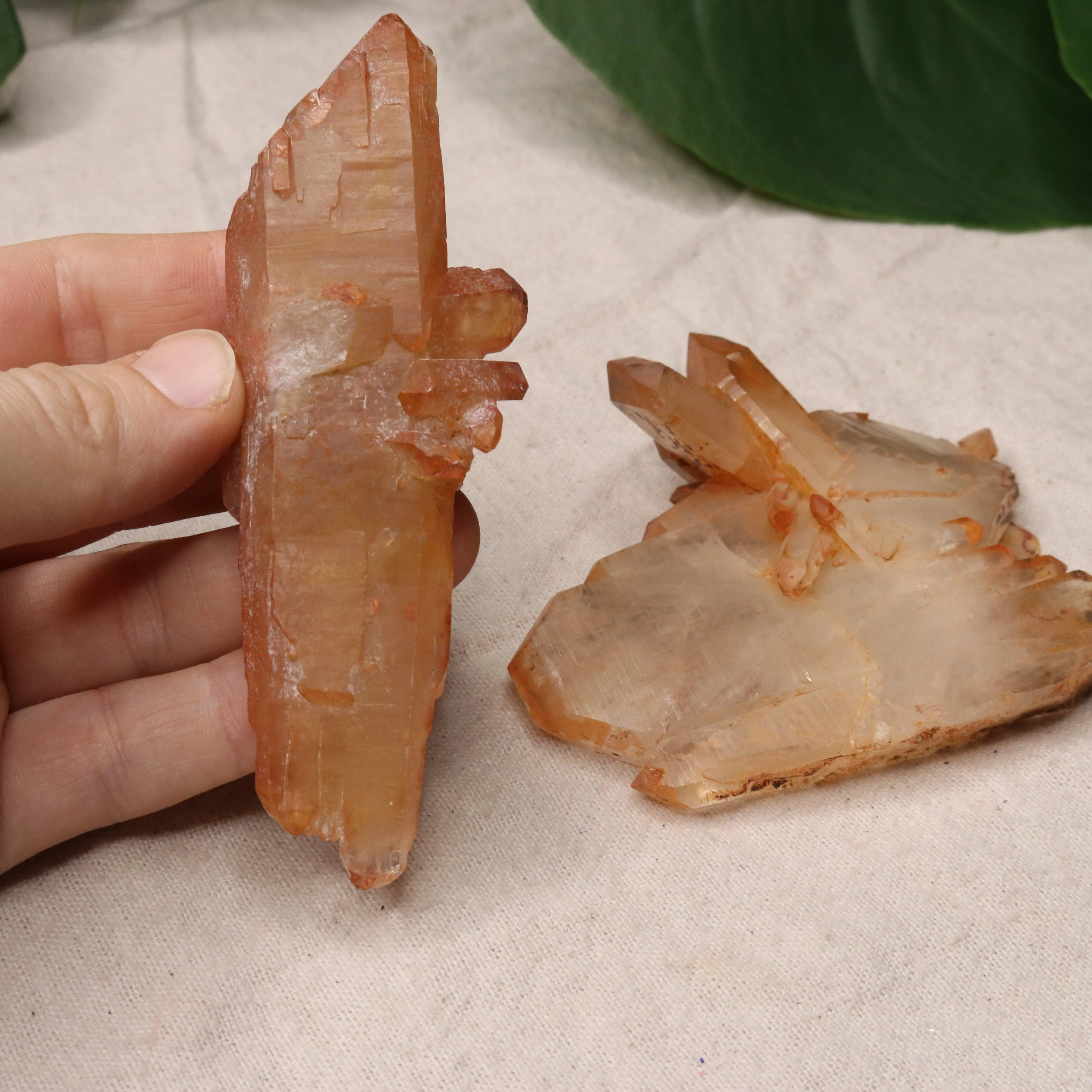 Set of 2 Extremely Unique Hematoid Quartz Points from Madagascar~ Fire Quartz for Chakra Balancing