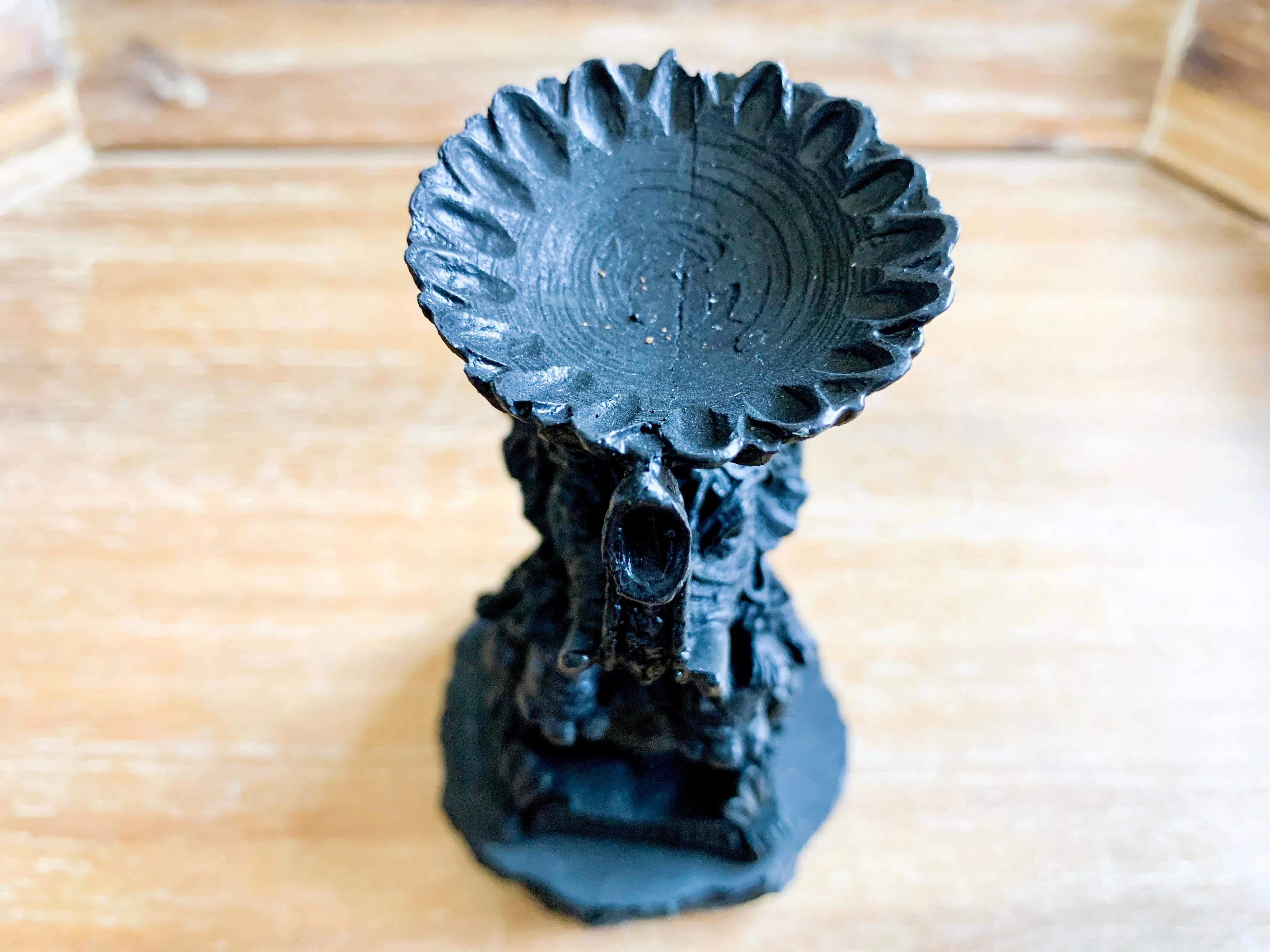 Shungite Elephant || Incense & Sphere Holder