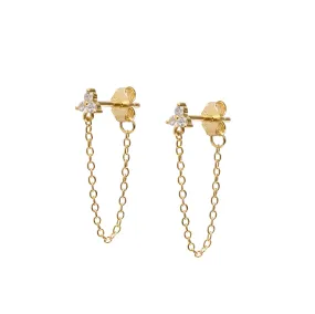 Single Chain Studs in Gold