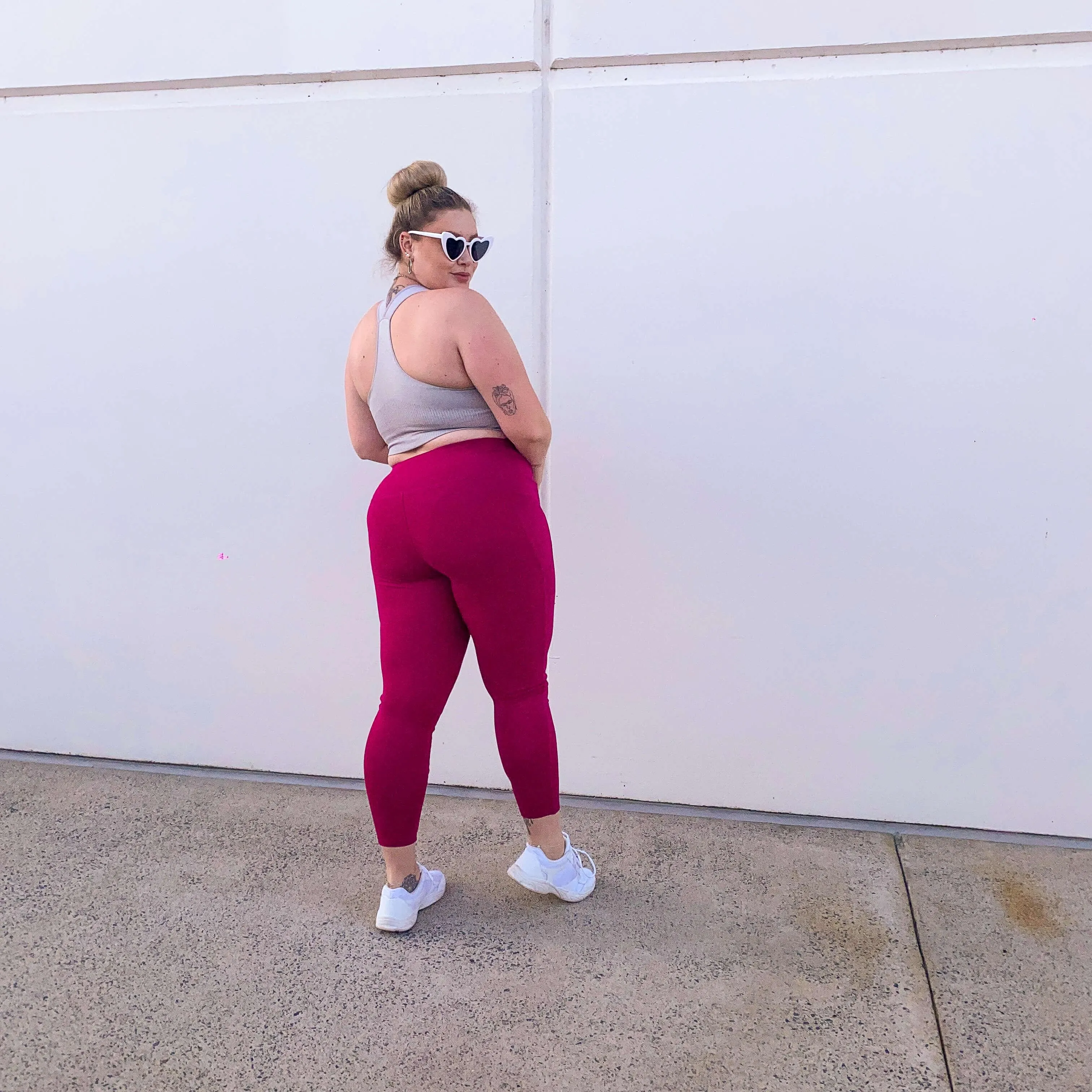 Squat-sichere Leggings in voller Länge - Raspberry Pie