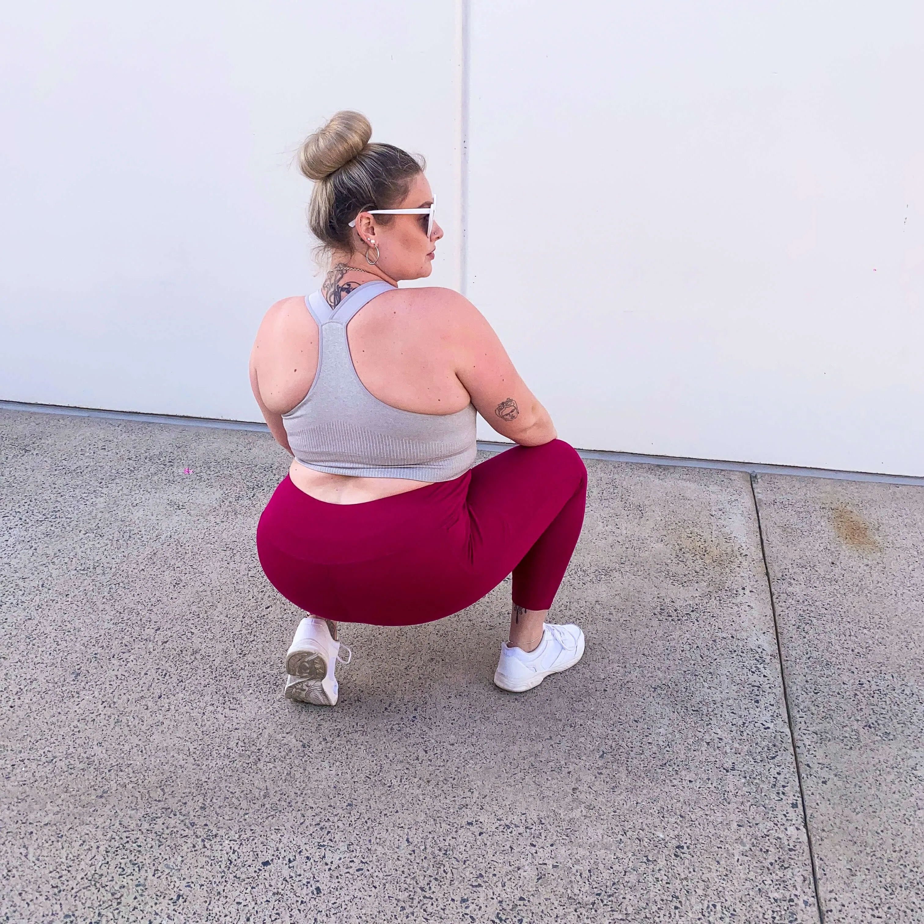 Squat-sichere Leggings in voller Länge - Raspberry Pie