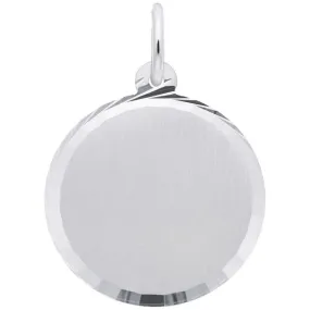 Sterling Silver Disc with Diamond Cut Edge Charm