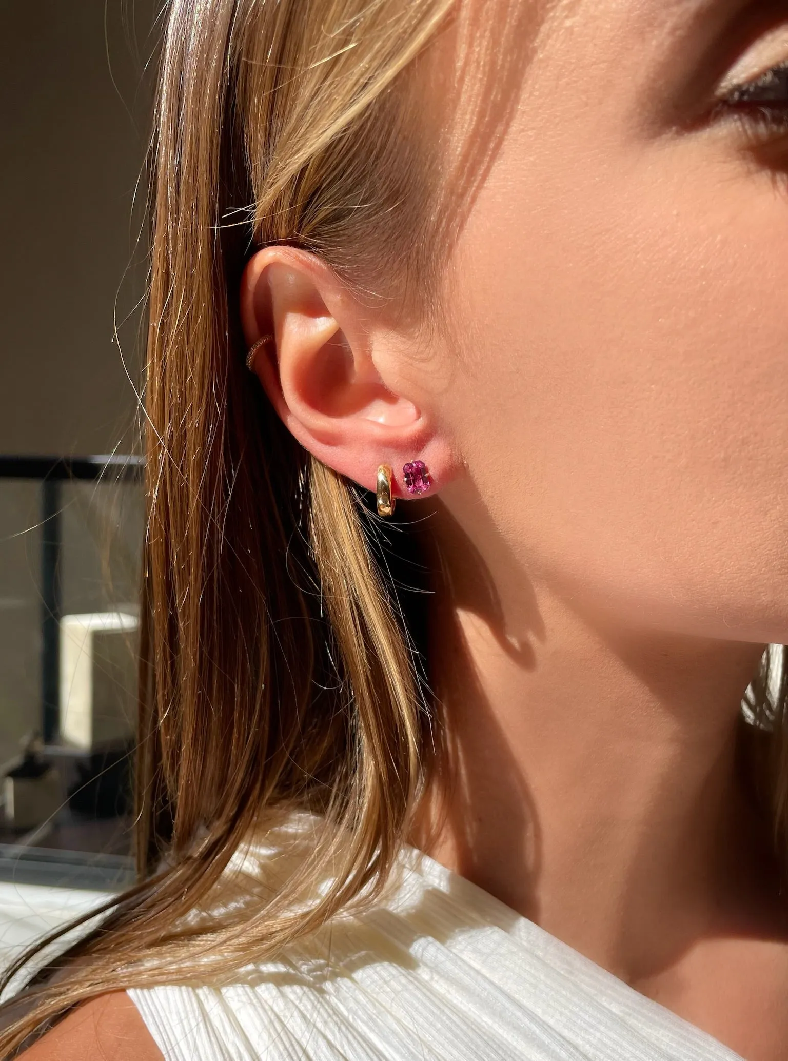 The Sloane Pink Sapphire Studs