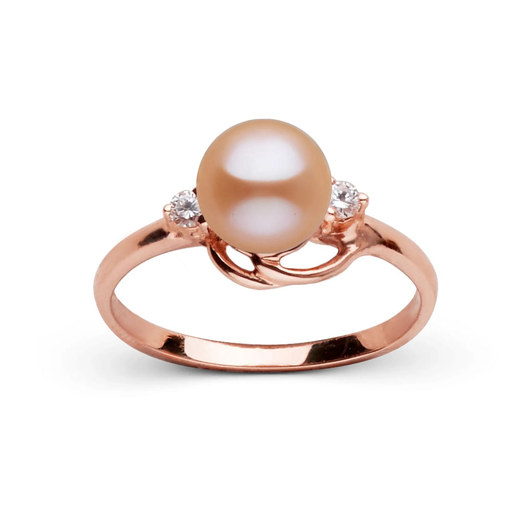 Tiara Collection Pink Freshadama Pearl and Diamond Ring