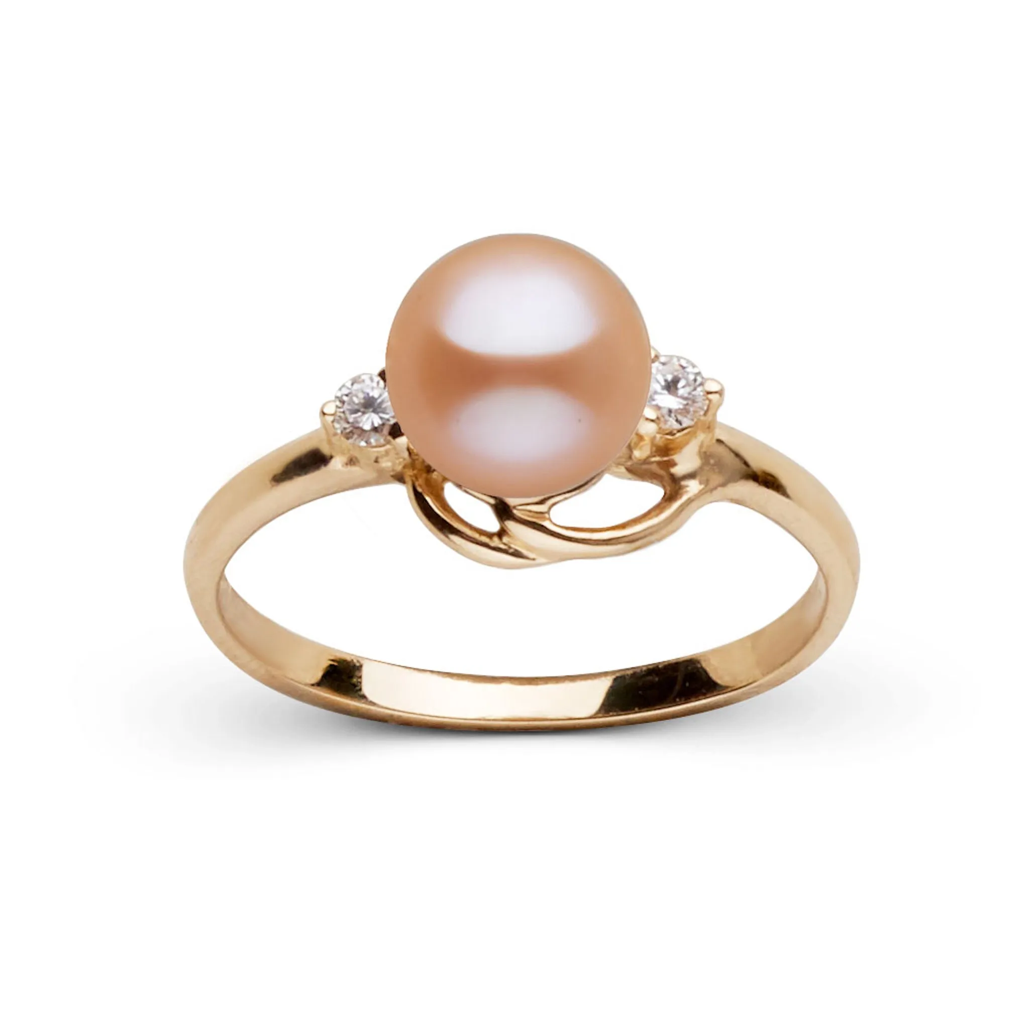 Tiara Collection Pink Freshadama Pearl and Diamond Ring