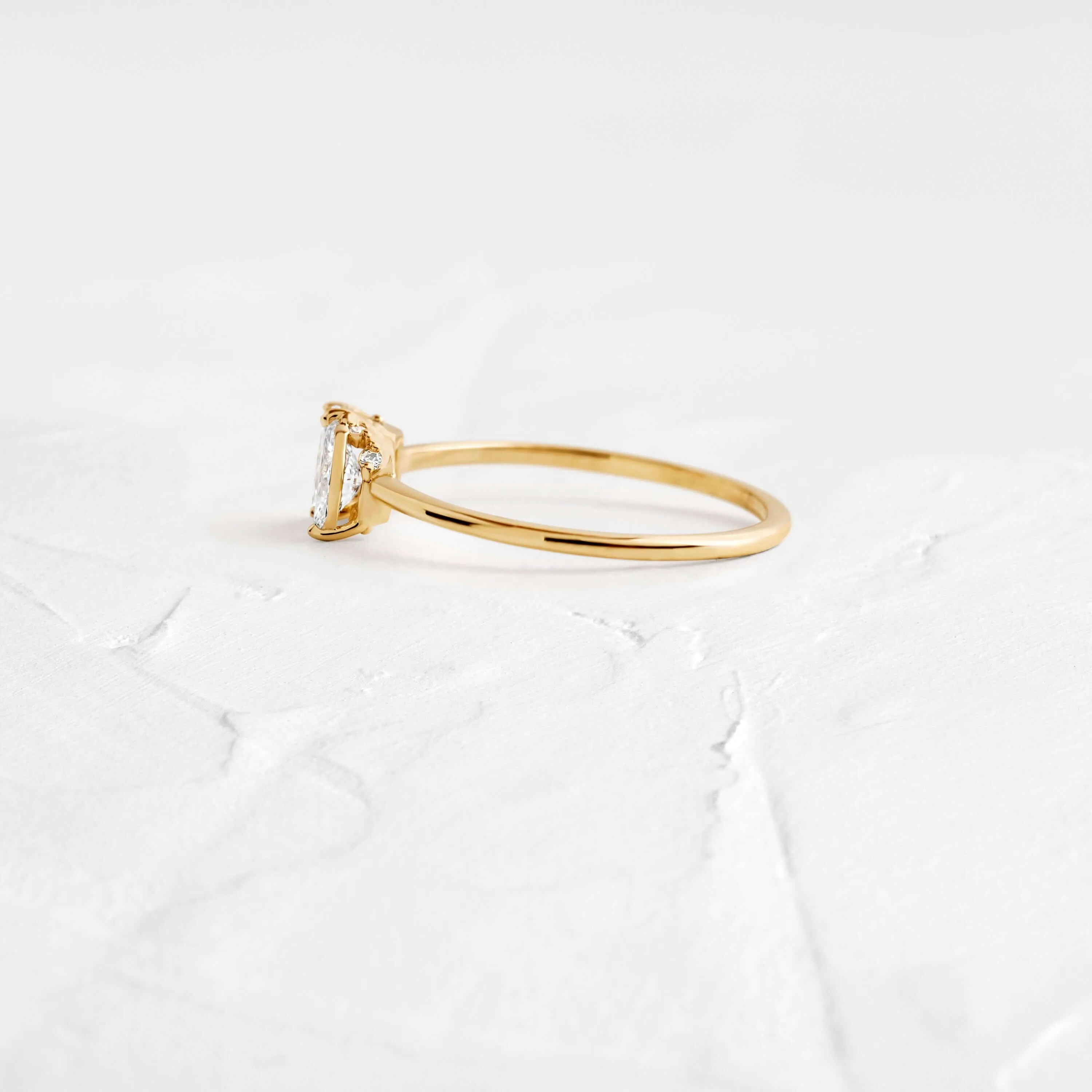 Toi et Moi et Le Reste Ring with Hidden Diamond Basket, Sized to Order