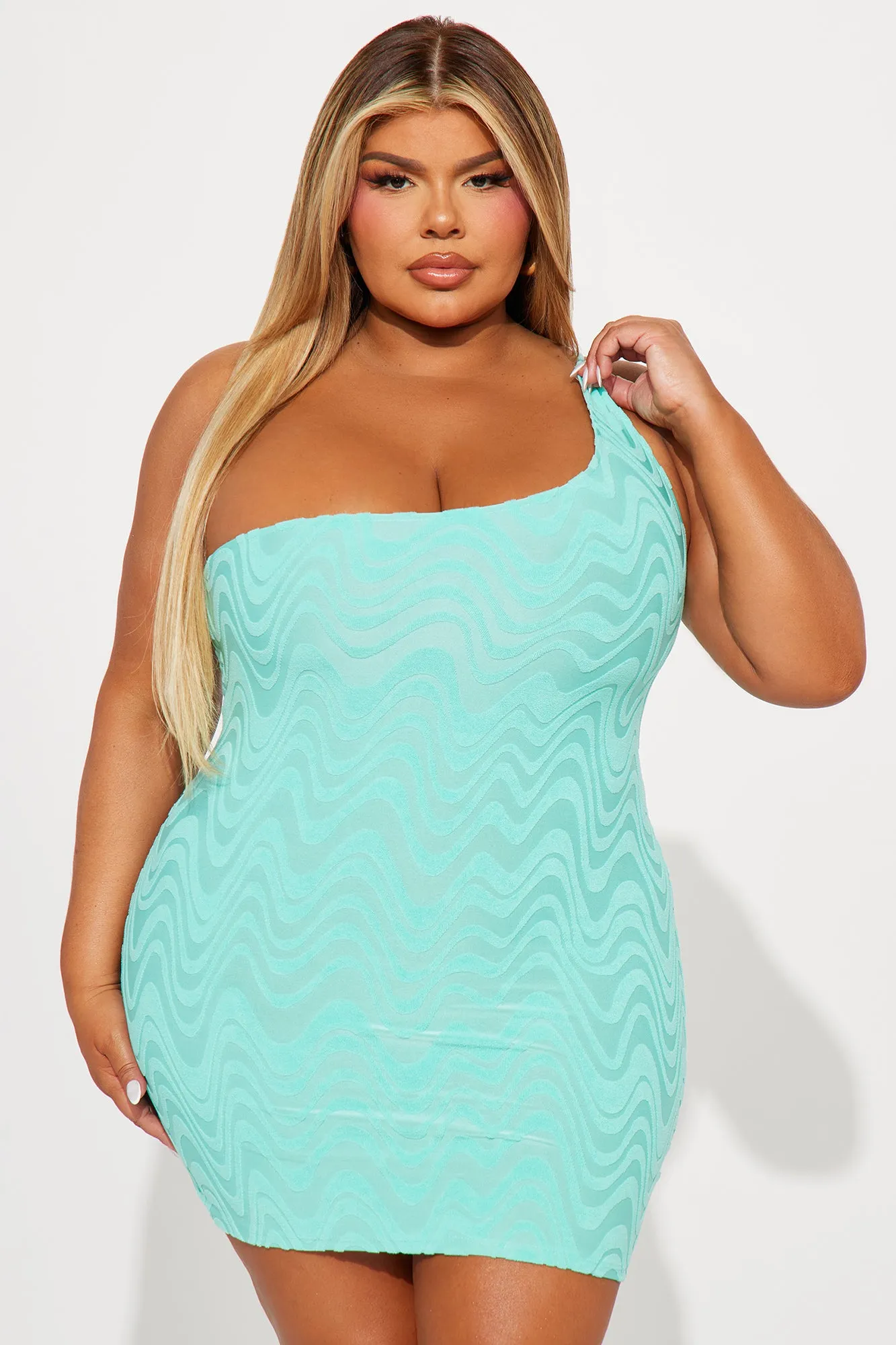 Wavy Baby Terry Micro Mini Dress - Mint